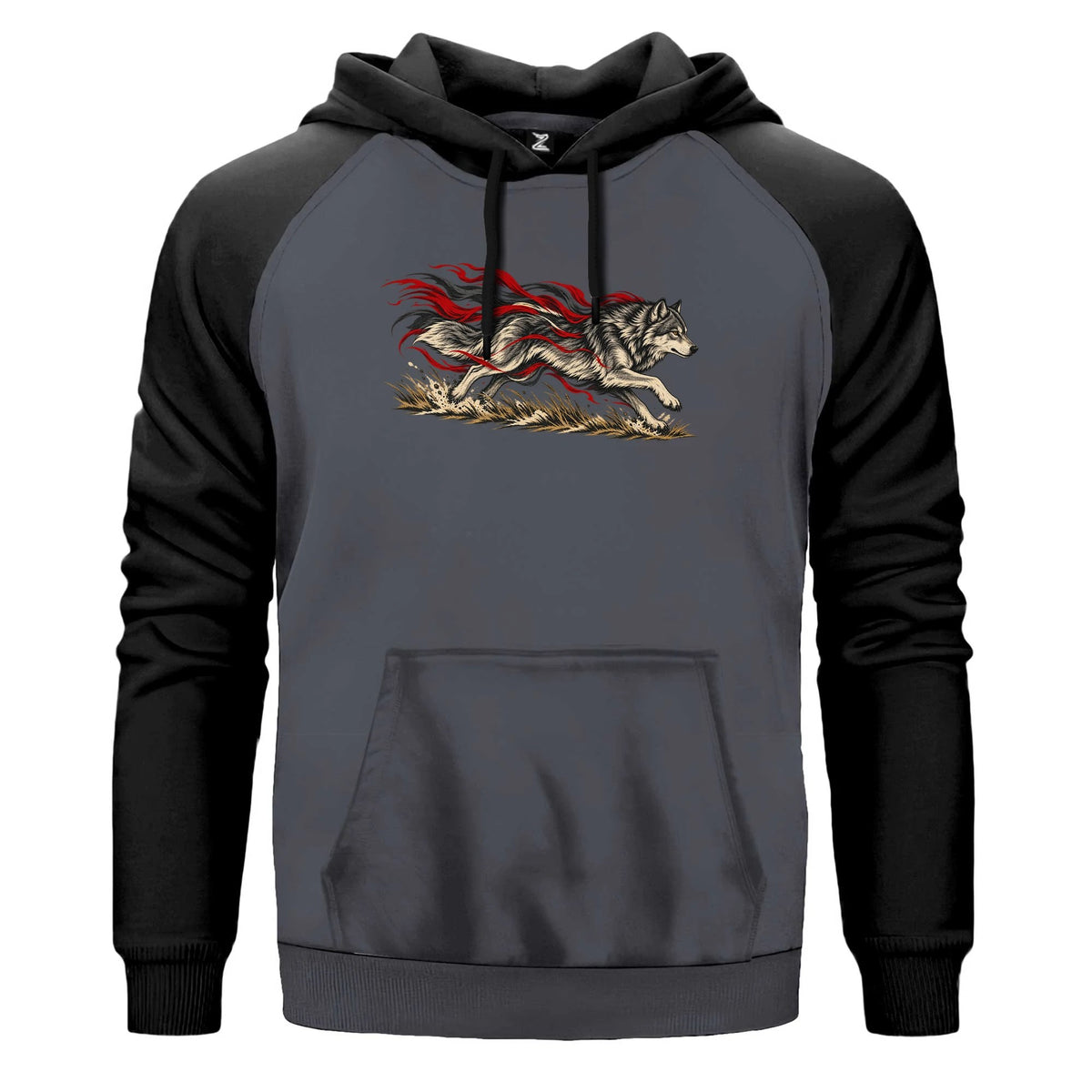 Bozkurt Rüzgâr Koşucusu Renkli Reglan Kol Sweatshirt Kapşonlu