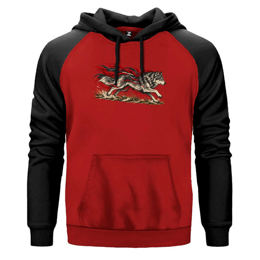 Bozkurt Rüzgâr Koşucusu Renkli Reglan Kol Sweatshirt Kapşonlu