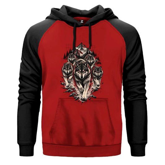 Bozkurt Öncü Sürü Renkli Reglan Kol Sweatshirt Kapşonlu