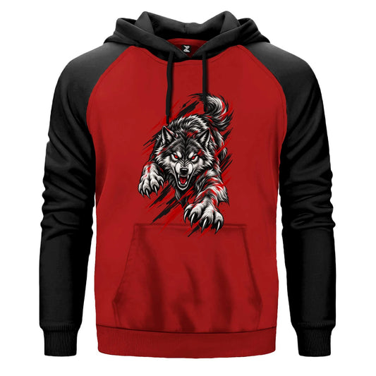 Atak Bozkurt Renkli Reglan Kol Sweatshirt Kapşonlu