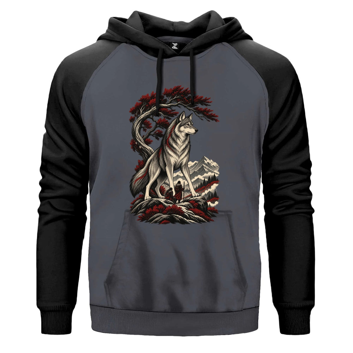 Koruyucu Bozkurt Renkli Reglan Kol Sweatshirt Kapşonlu