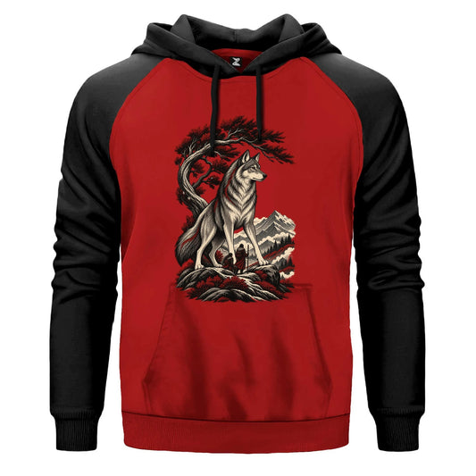 Koruyucu Bozkurt Renkli Reglan Kol Sweatshirt Kapşonlu