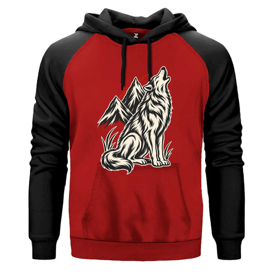 Zirveye Uluyan Bozkurt Renkli Reglan Kol Sweatshirt Kapşonlu