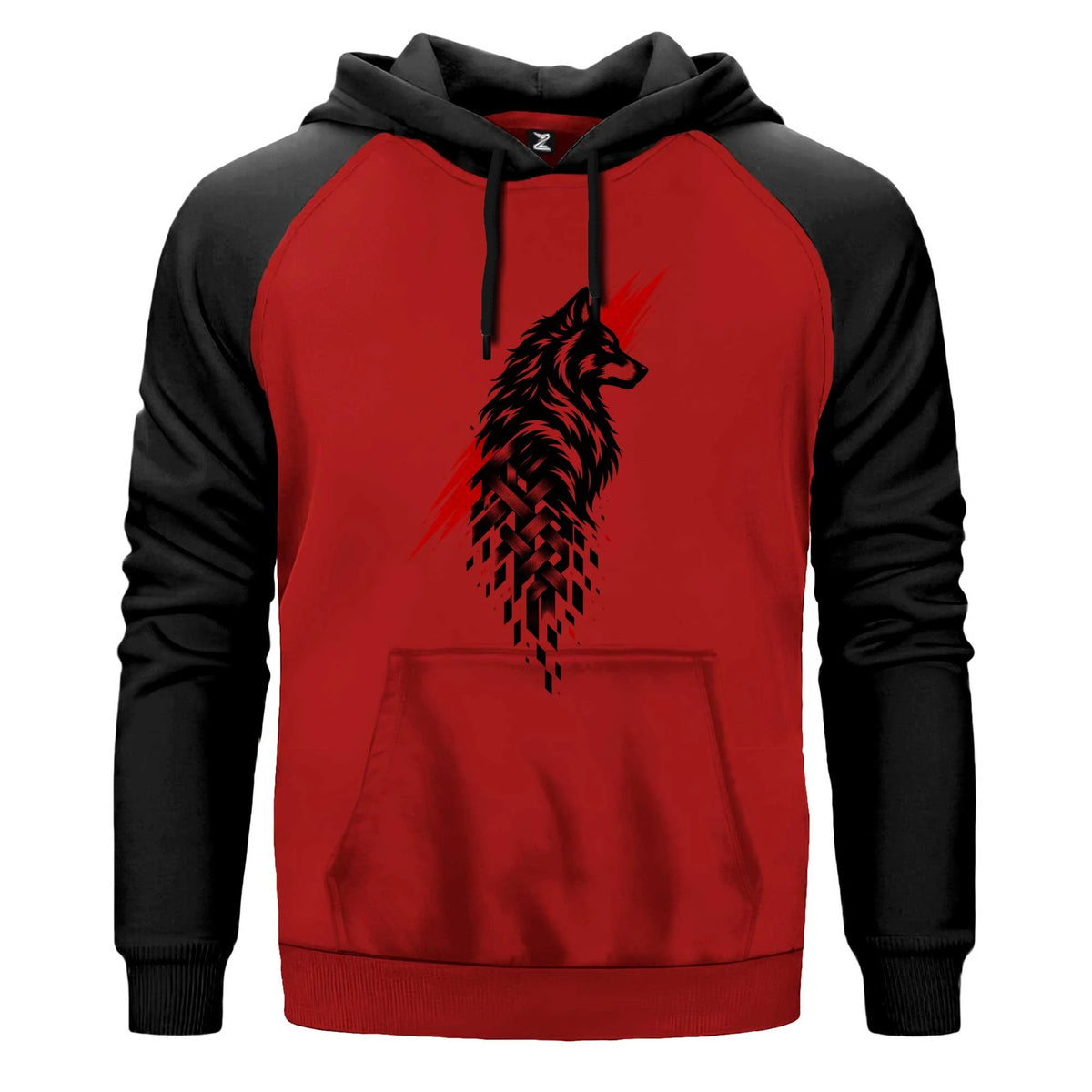 Bozkurt Geometirk Gölge Renkli Reglan Kol Sweatshirt Kapşonlu