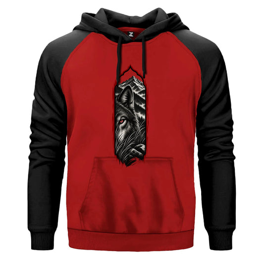 Bozkurt Gizemli Bakış Renkli Reglan Kol Sweatshirt Kapşonlu