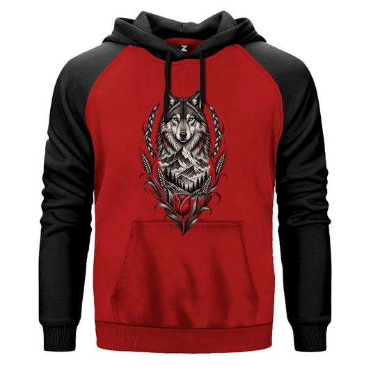 Bozkurt Lale ve Zirve Renkli Reglan Kol Sweatshirt Kapşonlu