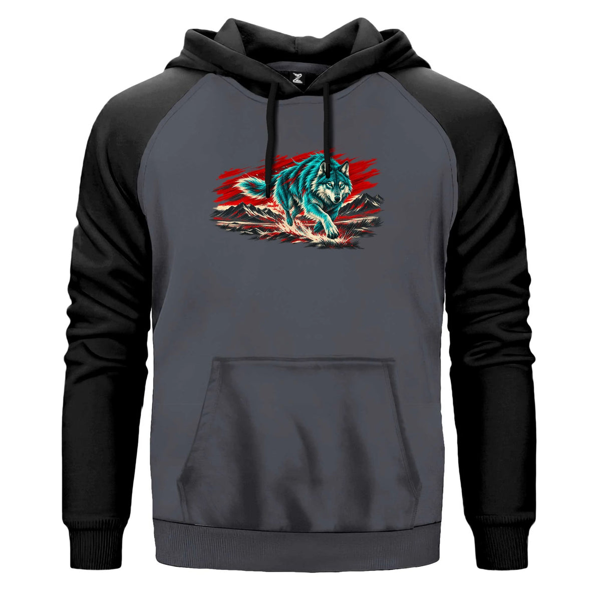 Bozkurt Bozkır Koşuşu Renkli Reglan Kol Sweatshirt Kapşonlu
