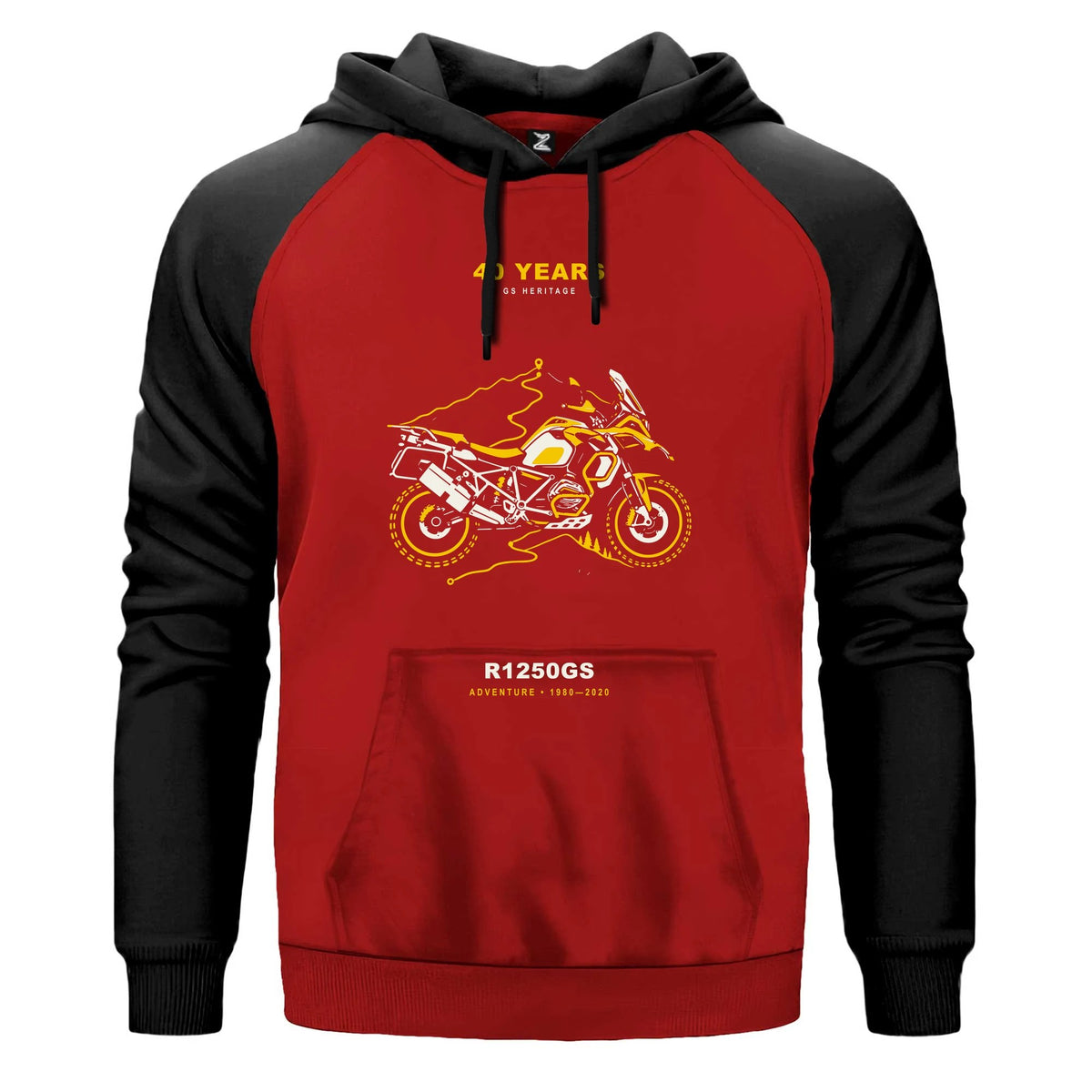 Bmw Topografik Rota Renkli Reglan Kol Sweatshirt Kapşonlu