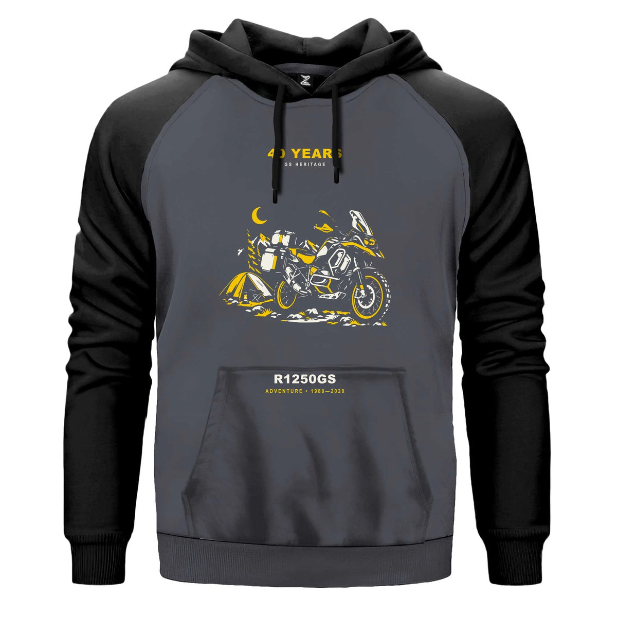 Bmw Gece Dağ Kampı Renkli Reglan Kol Sweatshirt Kapşonlu