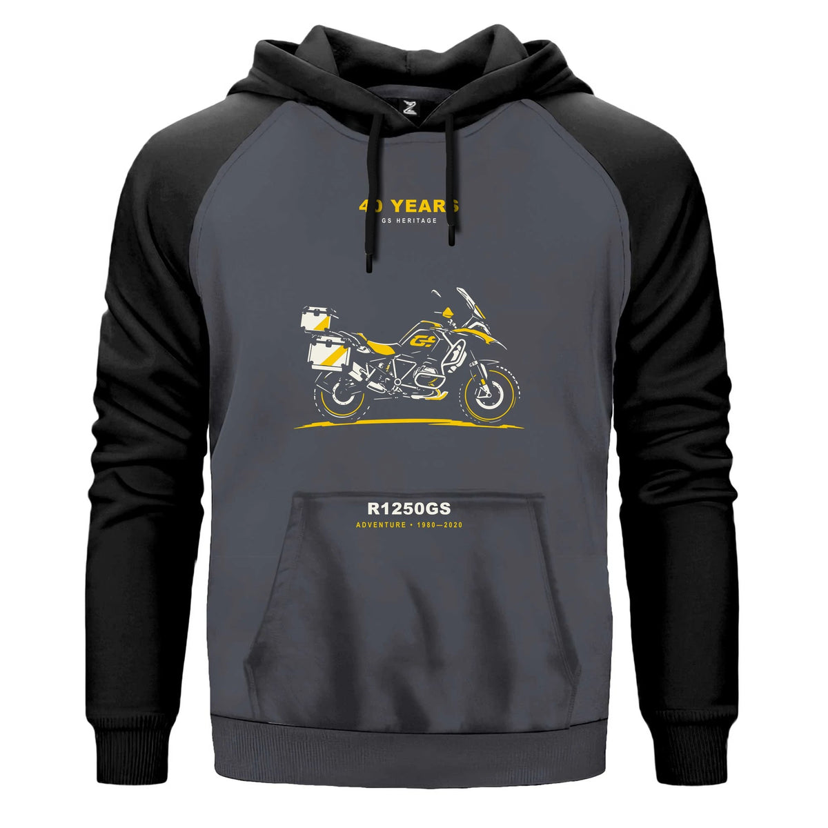 Bmw Minimal Çantalı GS Renkli Reglan Kol Sweatshirt Kapşonlu