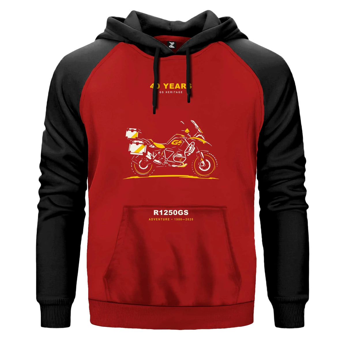 Bmw Minimal Çantalı GS Renkli Reglan Kol Sweatshirt Kapşonlu