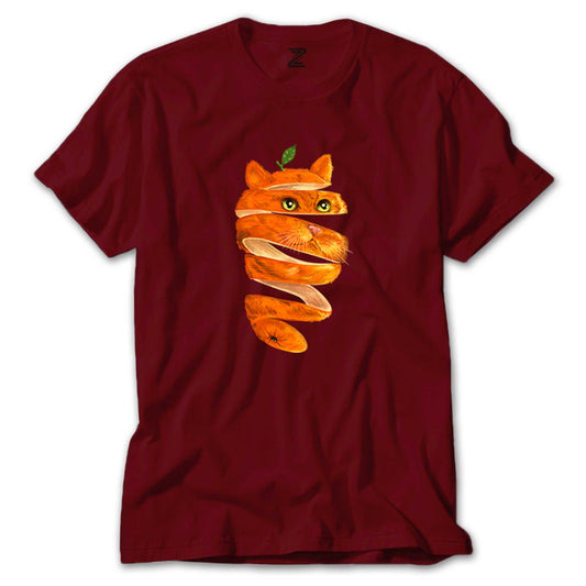 Cat Orange Renkli Tişört