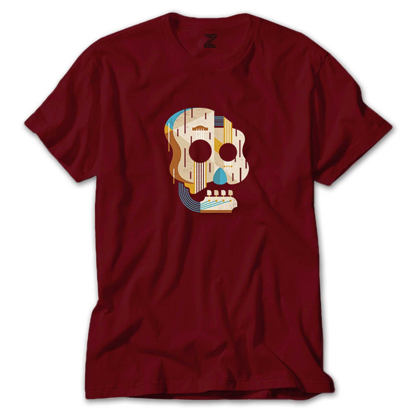 Guitar Skull Renkli Tişört