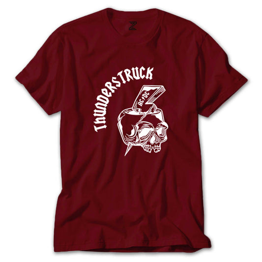 AC DC Thunderstuck Skull Renkli Tişört