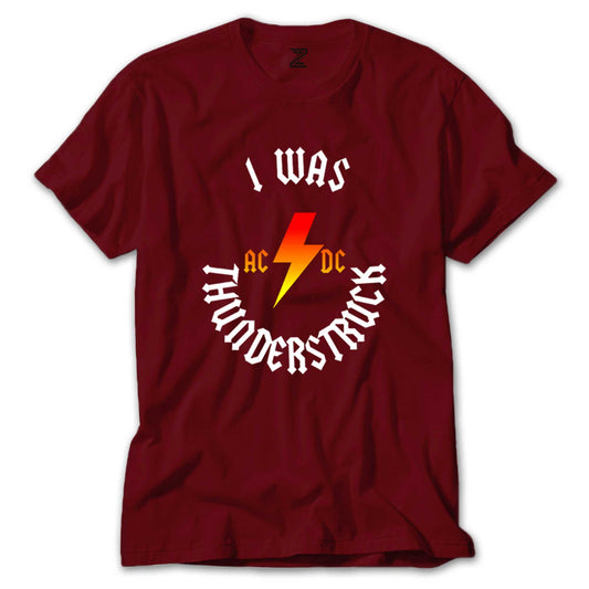 AC DC I Was Thunderstuck Renkli Tişört