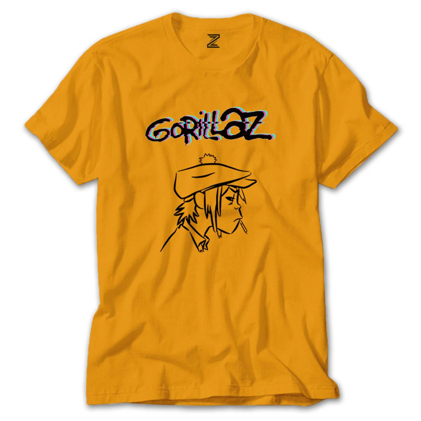 İndirimli Gorillaz Head Sarı Tişört