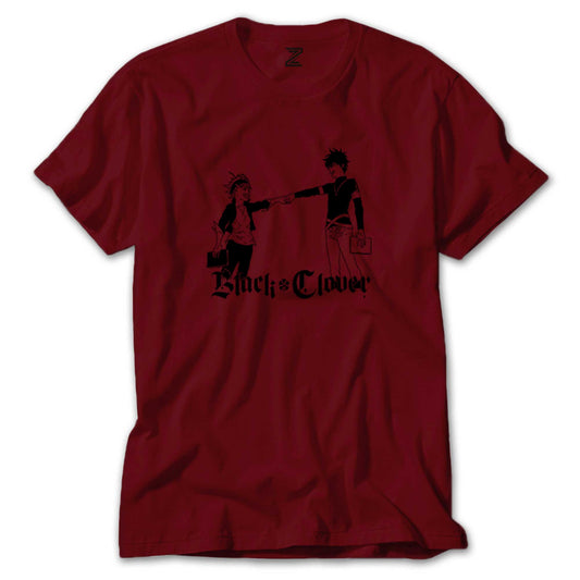 Black Cover Asta And Yuno Renkli Tişört