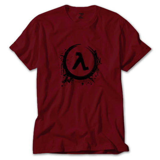 İndirimli Half Life Logo Splash Kırmızı Tişört