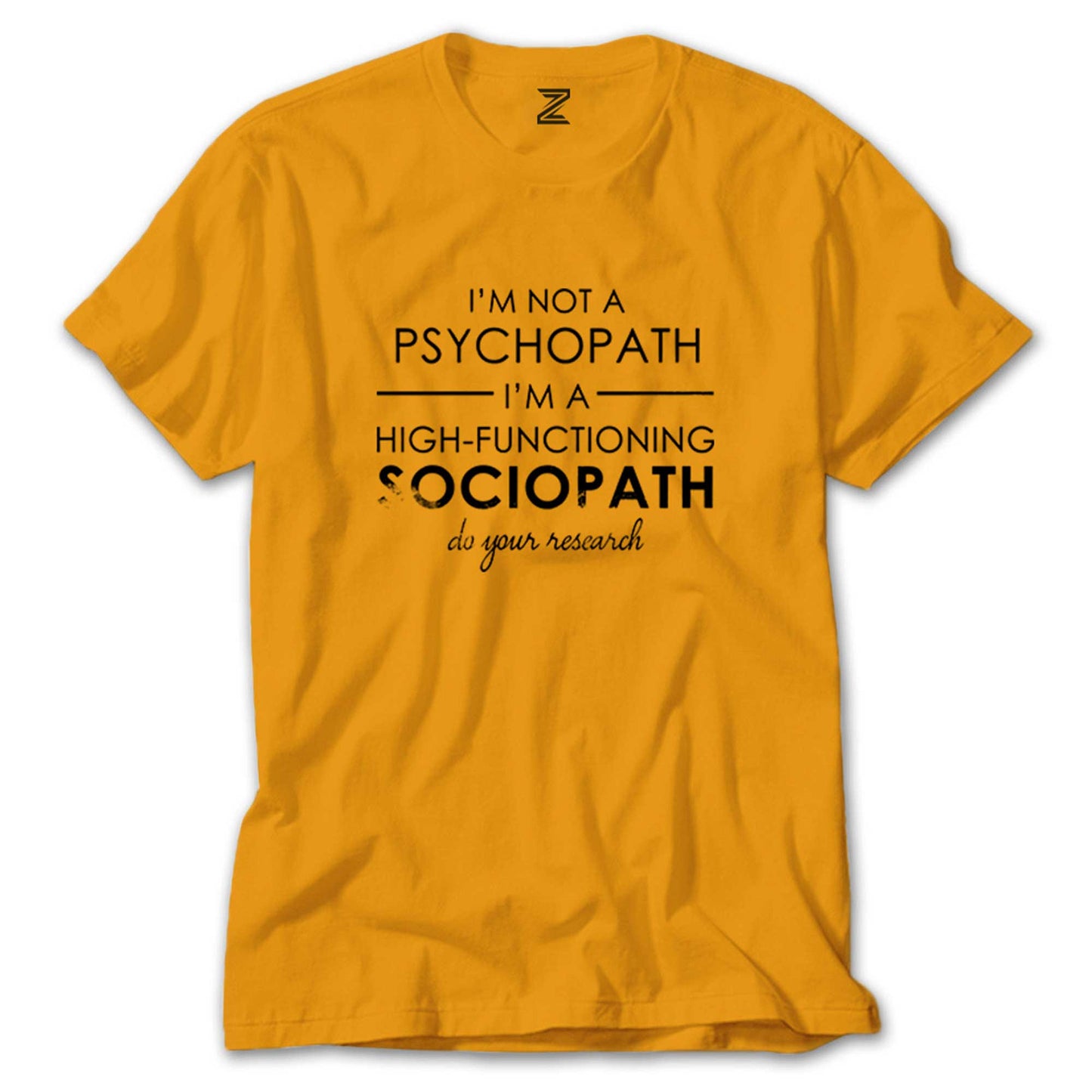 İndirimli Sherlock Holmes Sociopath Sarı Tişört