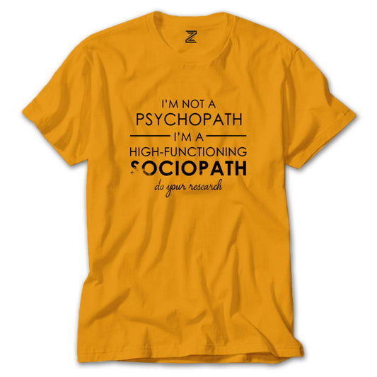 İndirimli Sherlock Holmes Sociopath Sarı Tişört