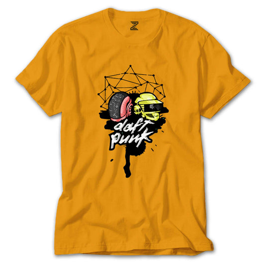 Daft Punk Cartoon Head Renkli Tişört