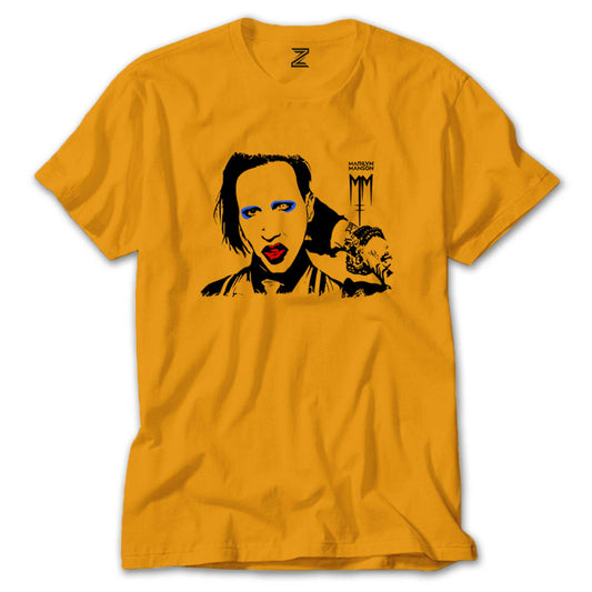 Marilyn Manson Portre Renkli Tişört
