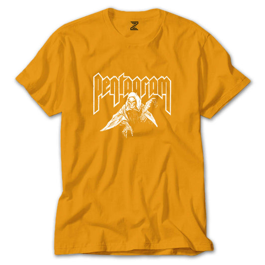 Pentagram Skull Renkli Tişört