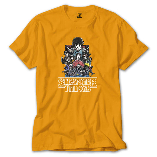 Stranger Things Characters Renkli Tişört