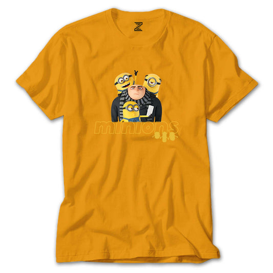 Minions And Gru Selfie Renkli Tişört