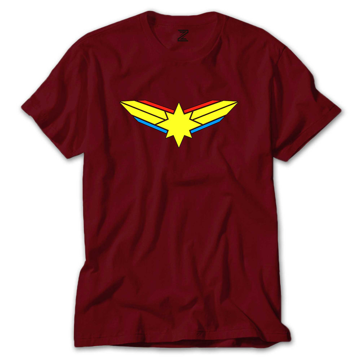 Captain Marvel Logo renkli tişört