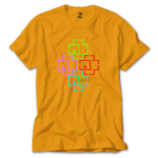 Rammstein Color Logo Renkli Tişört