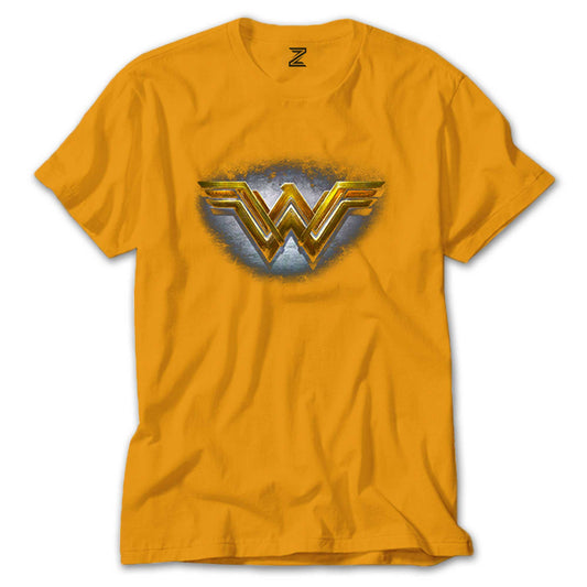 Wonder Woman Gold Logo Renkli Tişört