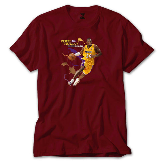 İndirimli Kobe Bryant 24 Yellow Mamba Kırmızı Tişört