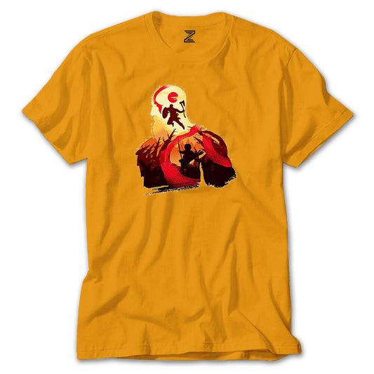 God of War Kratos Siluet Renkli Tişört