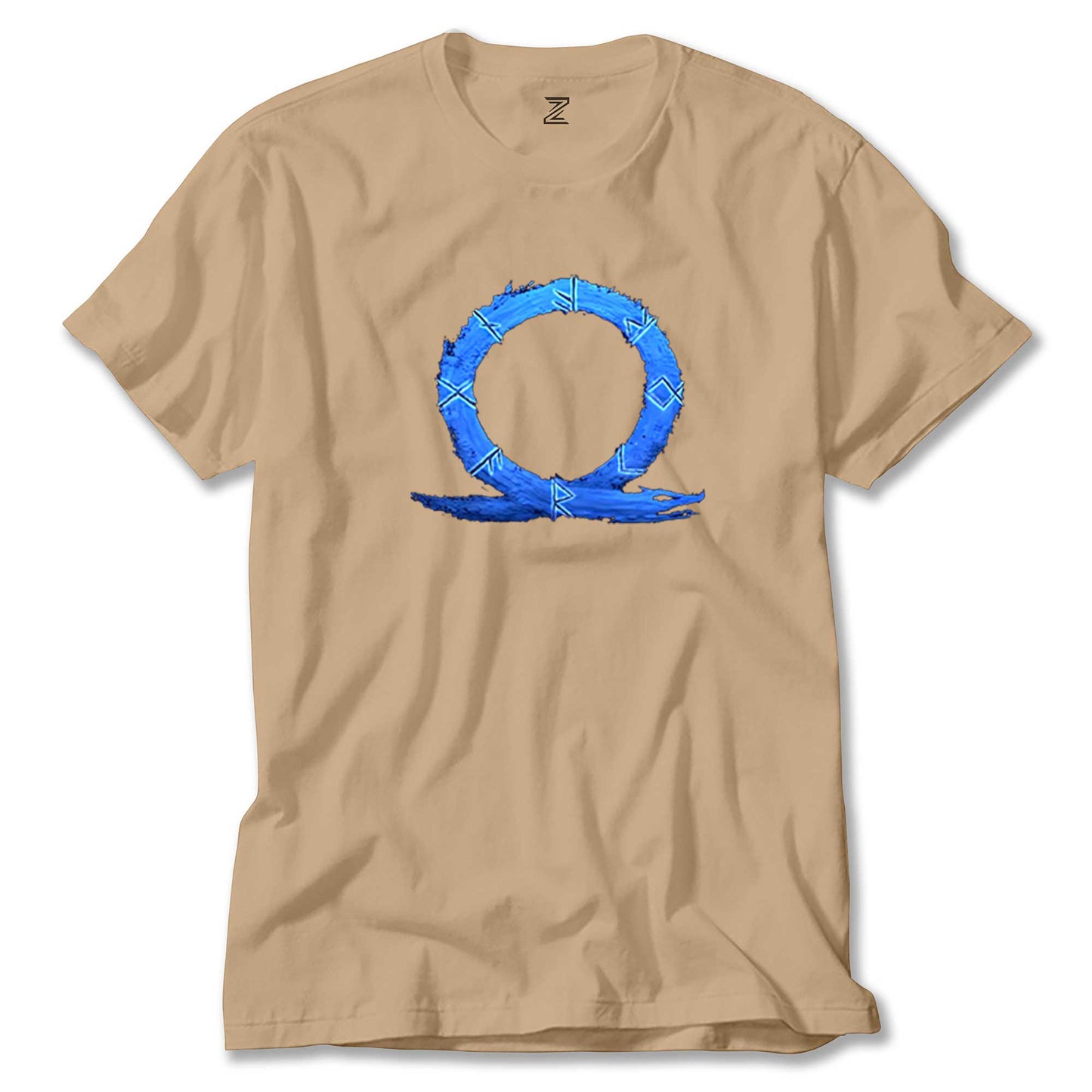 God of War Ragnarok Blue Logo Renkli Tişört