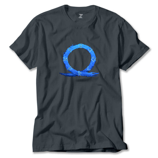 God of War Ragnarok Blue Logo Renkli Tişört