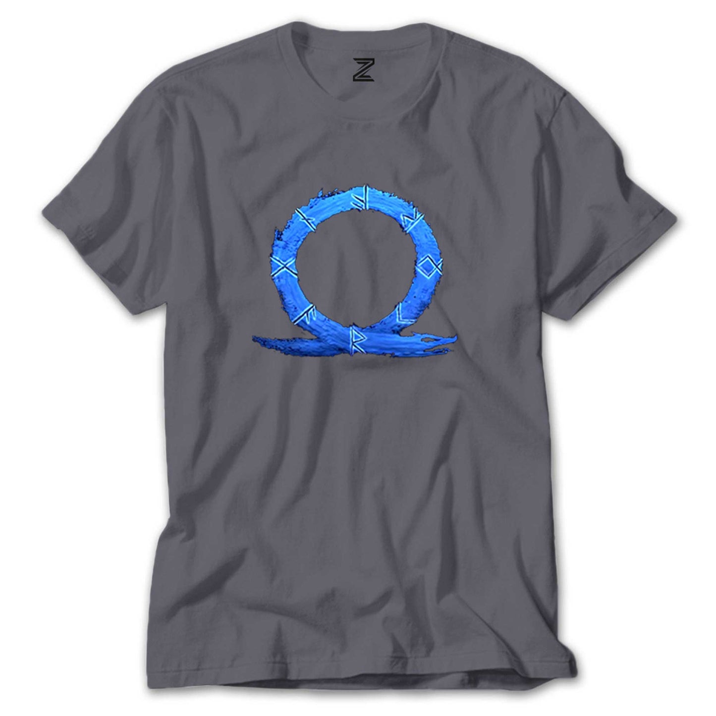 God of War Ragnarok Blue Logo Renkli Tişört