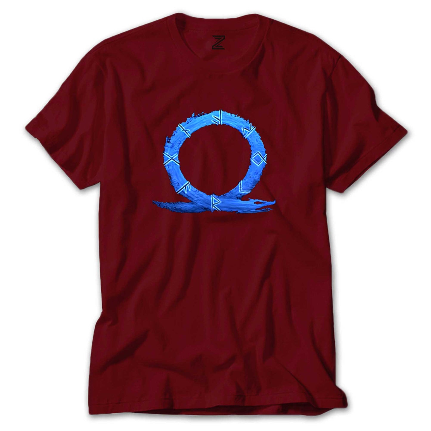 God of War Ragnarok Blue Logo Renkli Tişört