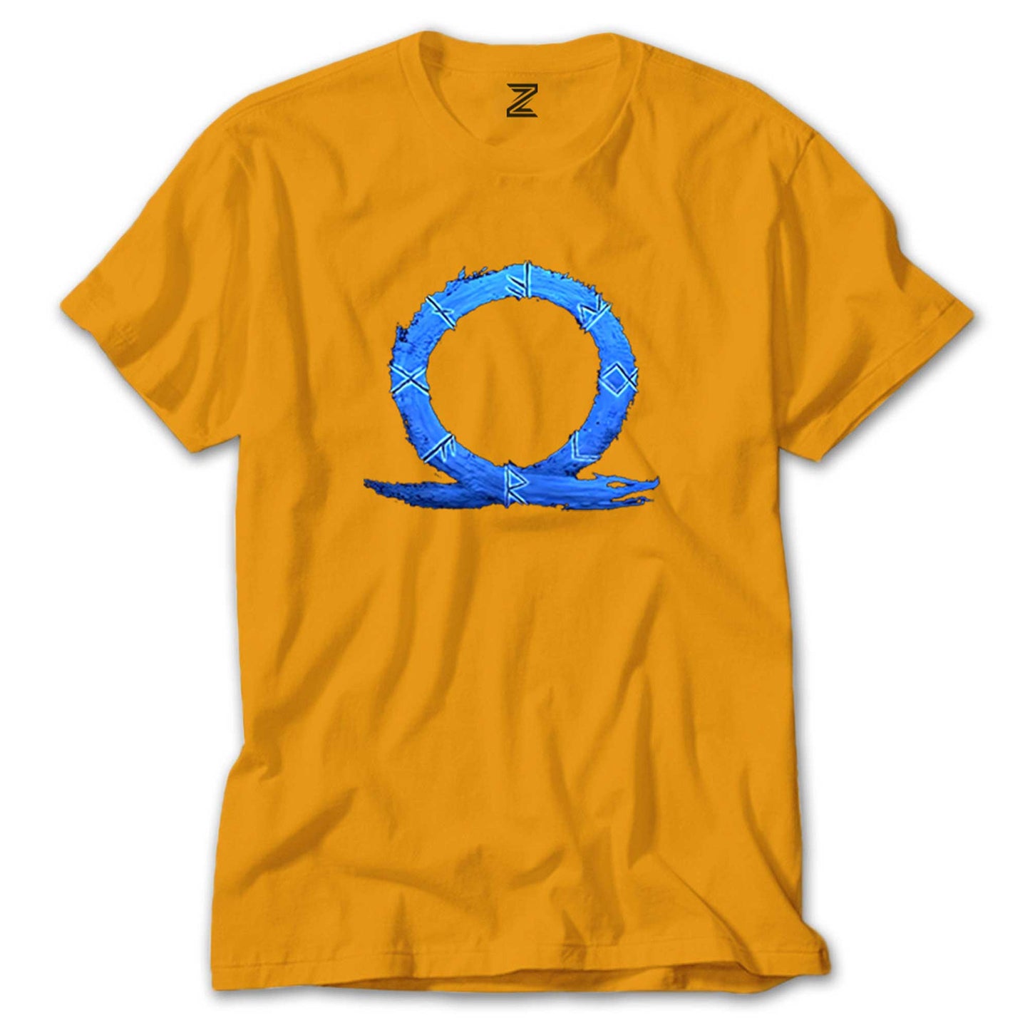 God of War Ragnarok Blue Logo Renkli Tişört