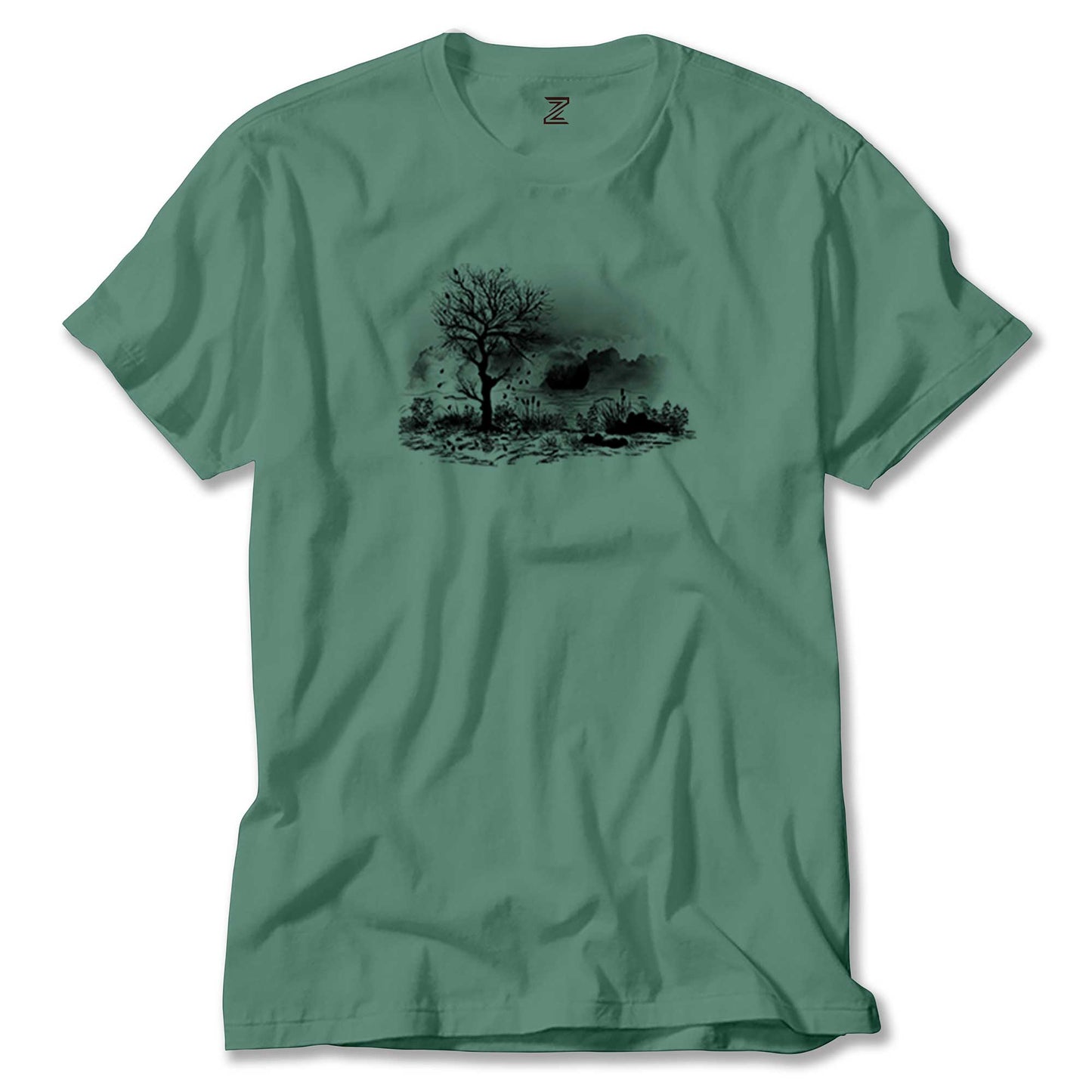 Black Tree Lake Renkli Tişört
