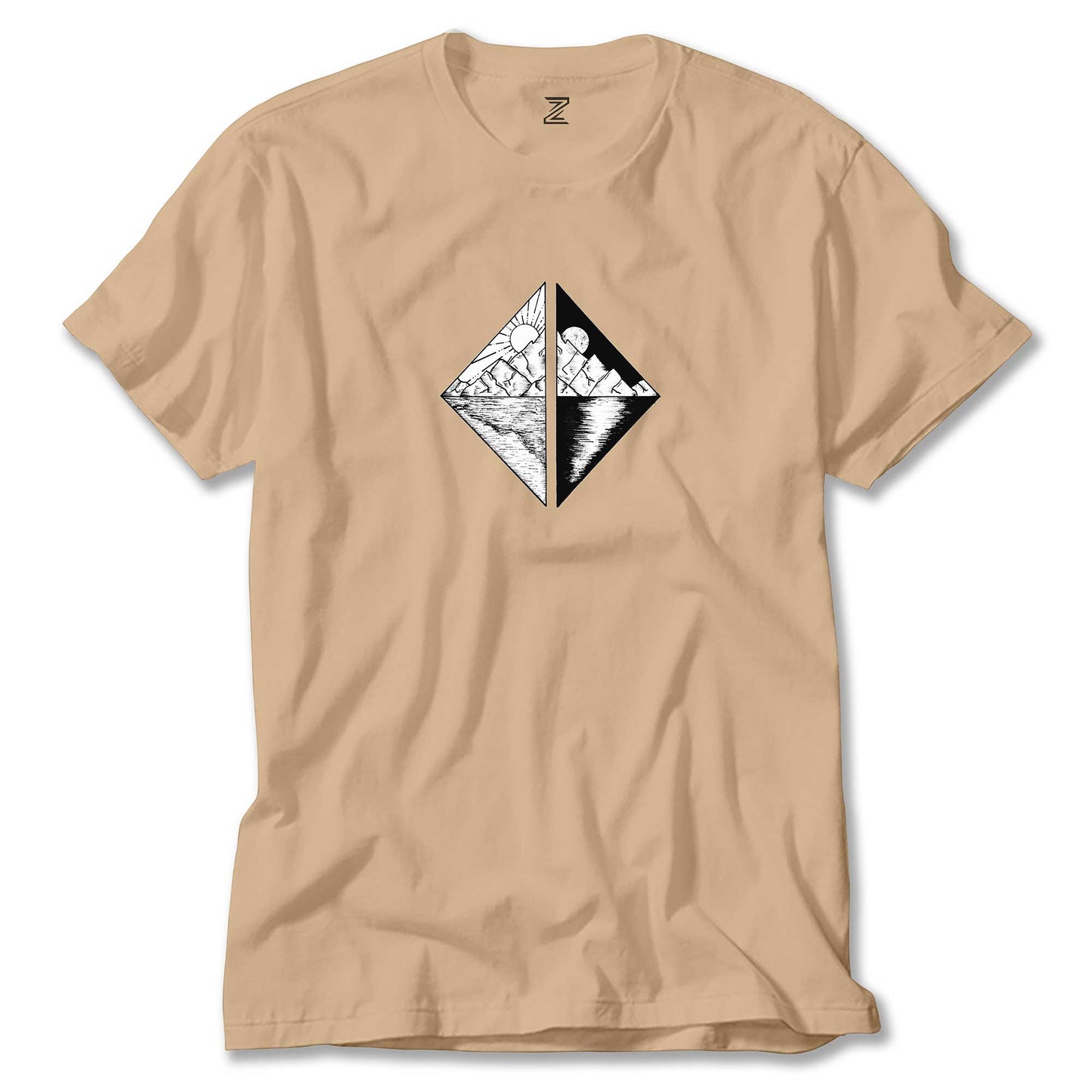 Triangle Mountains Scenery Renkli Tişört