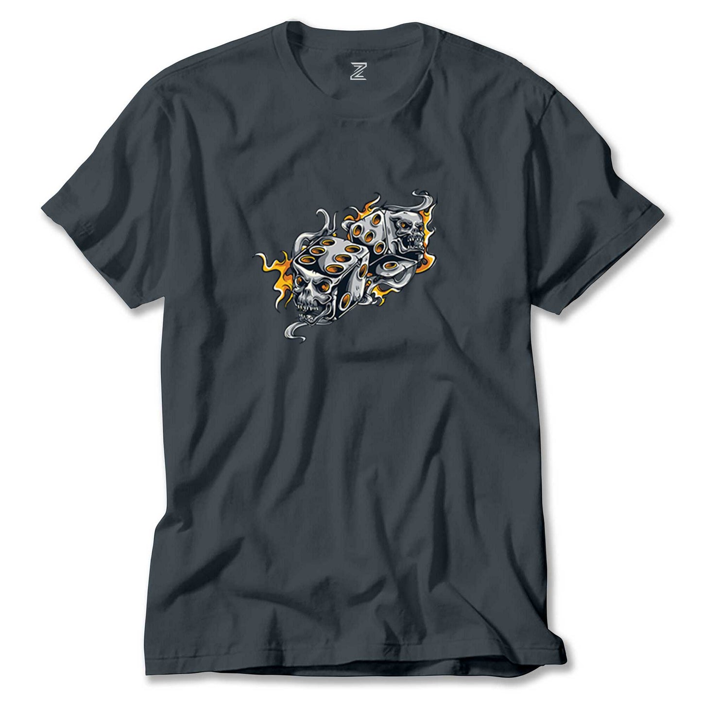 Two Gray Dices Cartoon Renkli Tişört