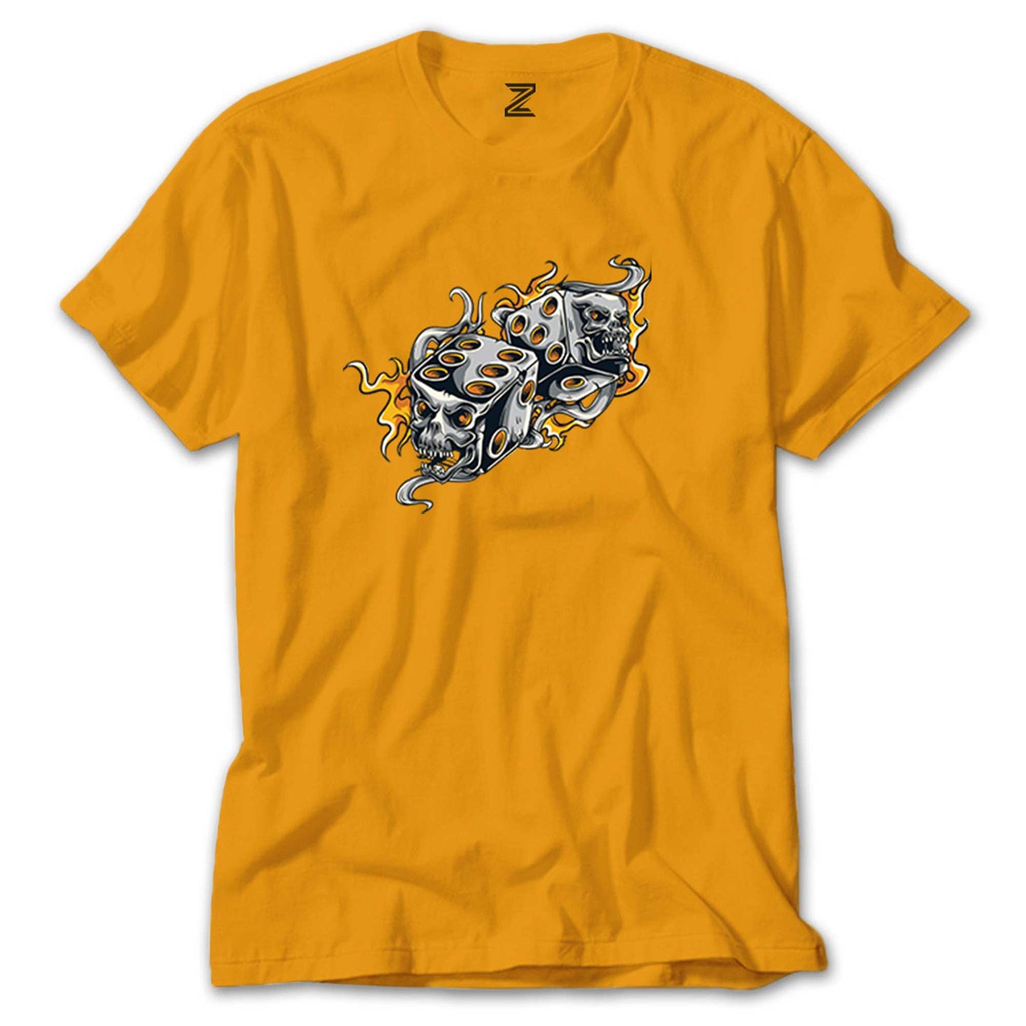 Two Gray Dices Cartoon Renkli Tişört