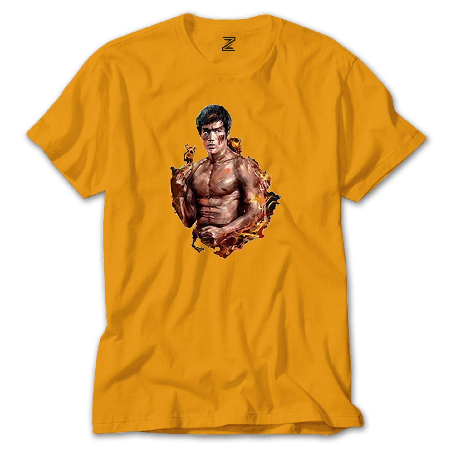 Bruce Lee Kick Dragon Renkli Tişört