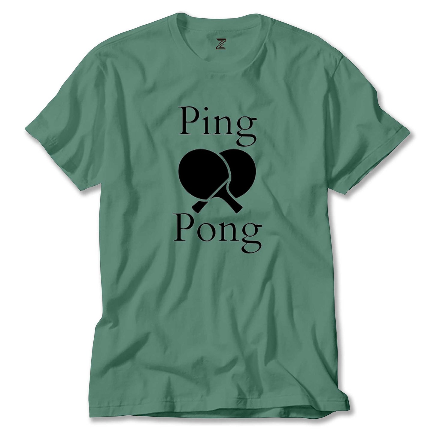 Ping Pong Racket Design Black Renkli Tişört