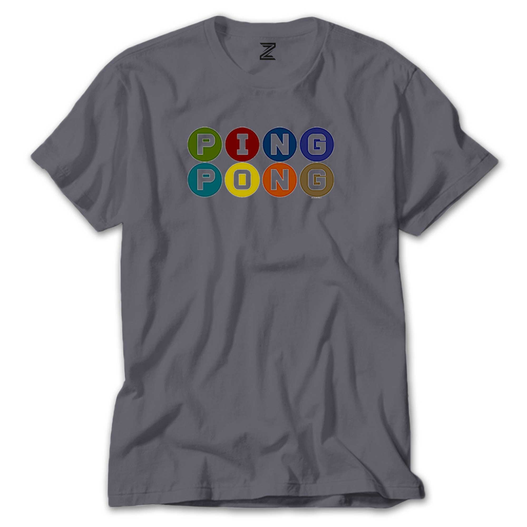 Ping Pong Text Colored Renkli Tişört
