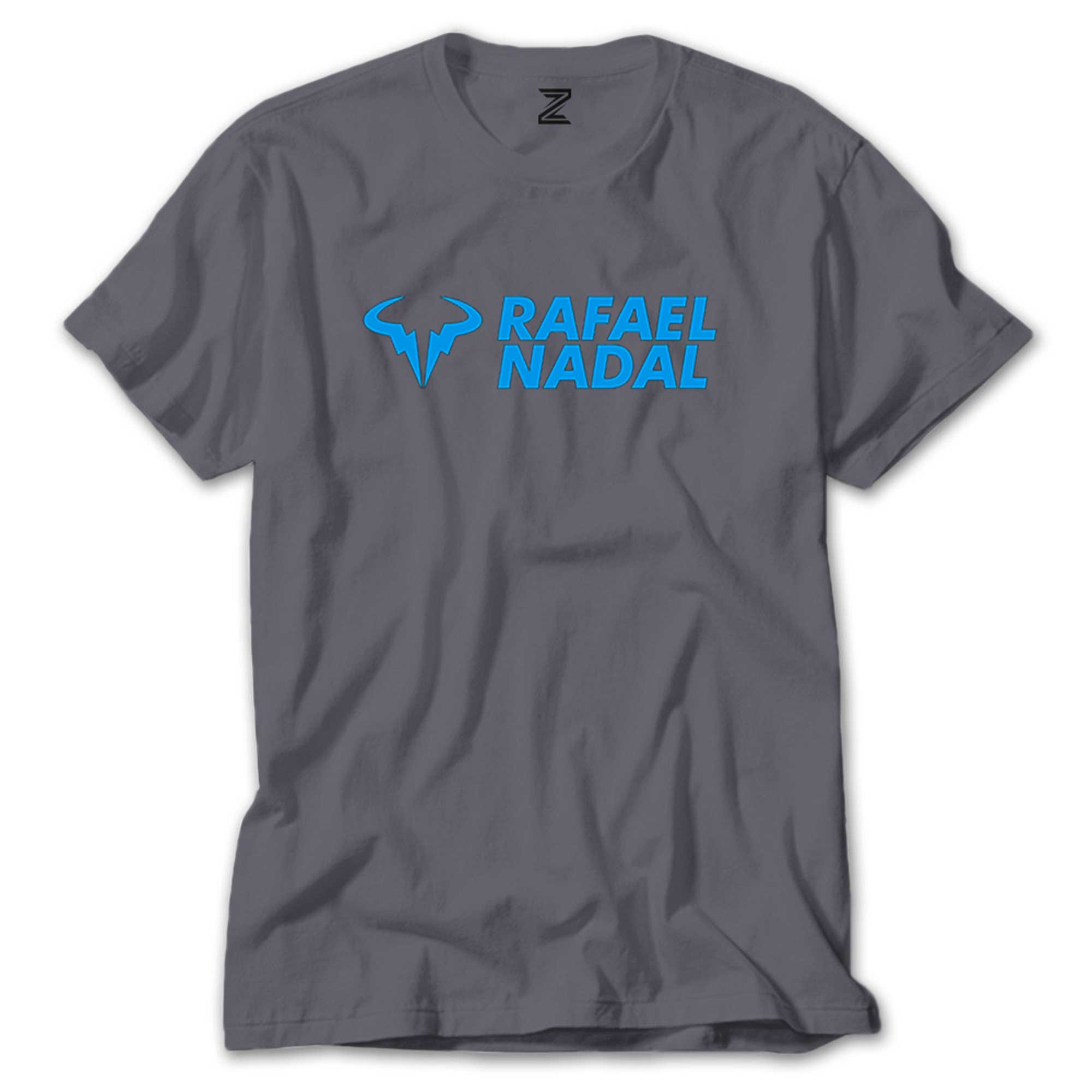 Rafael Nadal Blue Logo Text Renkli Tişört