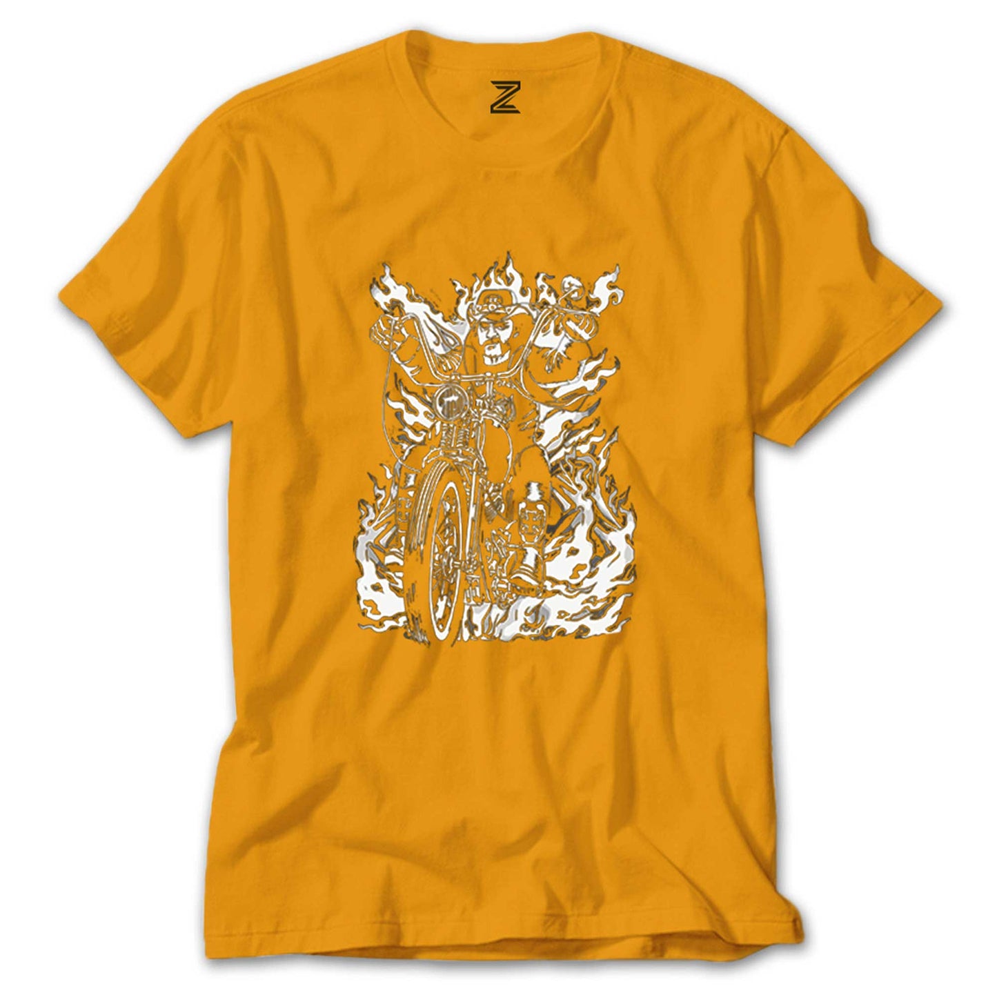Motörhead Lemmy Kilmister Motorbike Fire Renkli Tişört