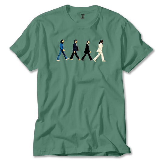 The Beatles Abbey Road Cartoon Renkli Tişört