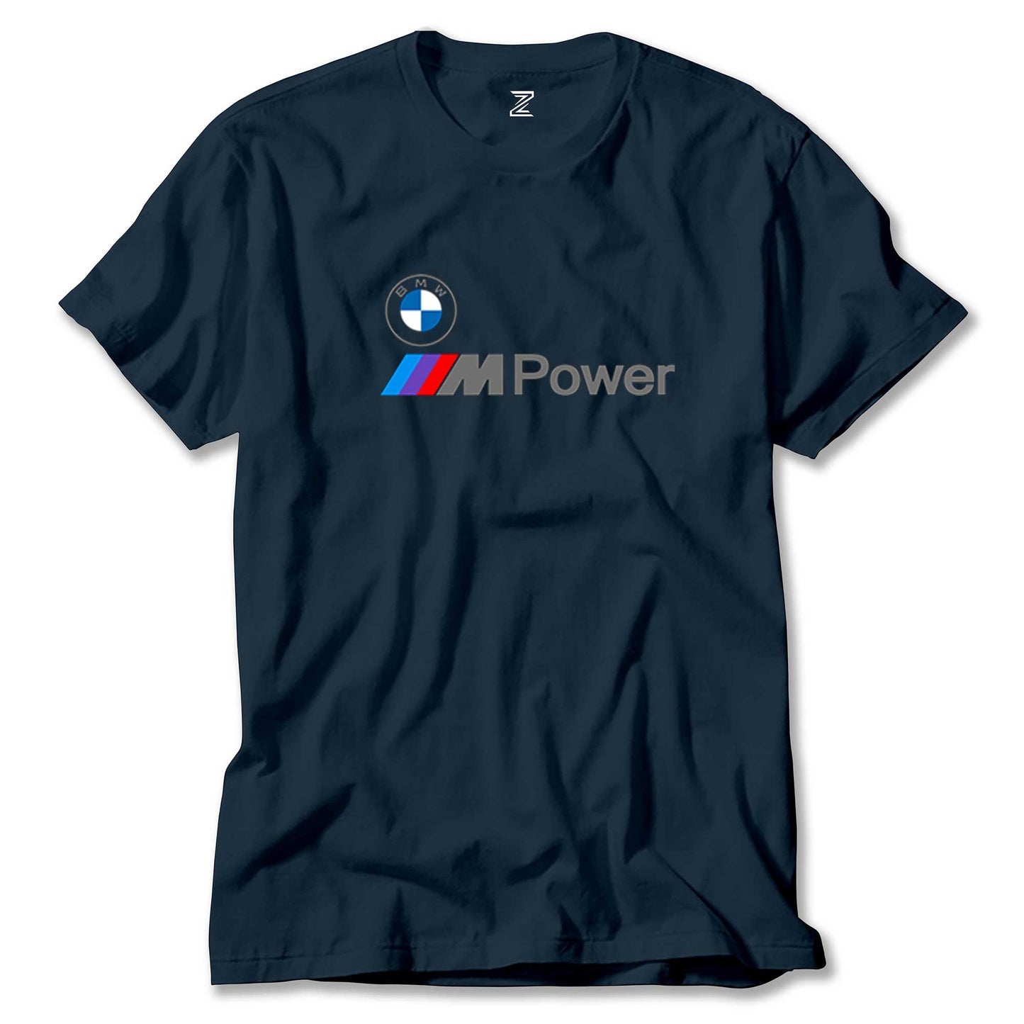 İndirimli BMW Logo M Power Yazı Lacivert Tişört